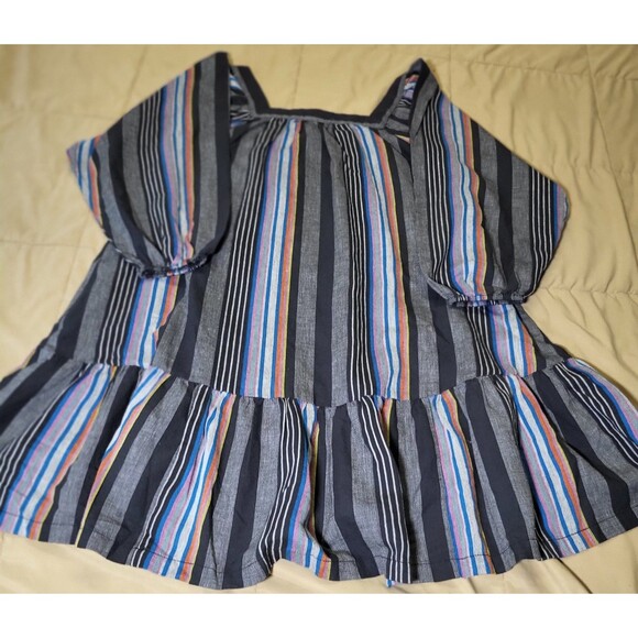 Outerknown Dress Womens Size S Miro Slouchy Sleeve Organic Cotton Multicolor - Picture 6 of 12